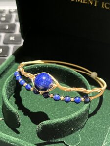 Bracelet Lapis Lazuli – Œil Intuitif, Argent Plaqué Or photo review