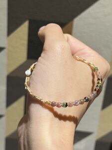 Bracelet Tourmaline – Harmonie d’Éclats, Argent Plaqué Or 14K photo review