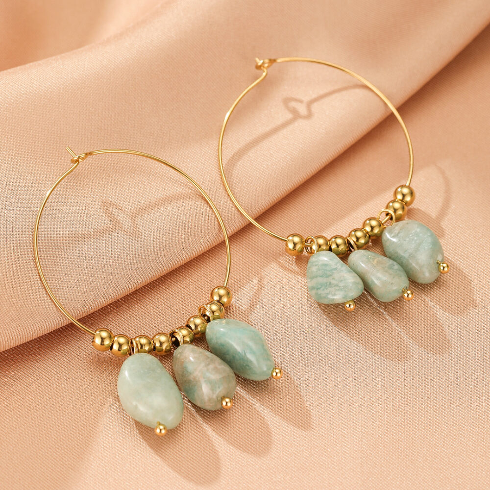 Boucles d’Oreilles Amazonite/Lapis Lazuli – Éclat Minéral
