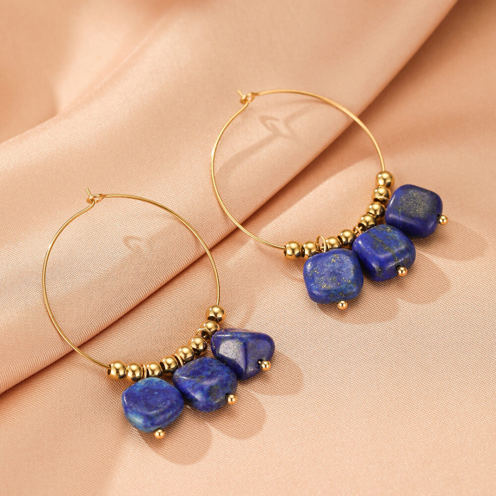 Boucles d’Oreilles Amazonite/Lapis Lazuli – Éclat Minéral