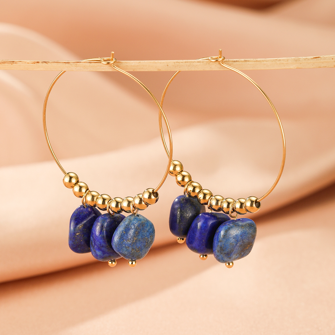 Boucles d’Oreilles Amazonite/Lapis Lazuli – Éclat Minéral