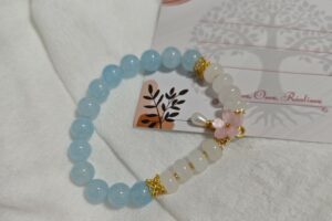 Bracelet Aigue-Marine et Agate – Fleur de Rosée photo review