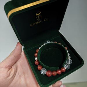 Bracelet Agate Rouge et Quartz Fraise Vert – Éclat Vital photo review