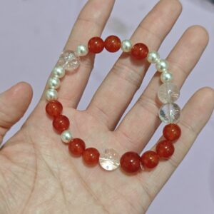 Bracelet Agate Rouge et Quartz Fraise Vert – Éclat Vital photo review