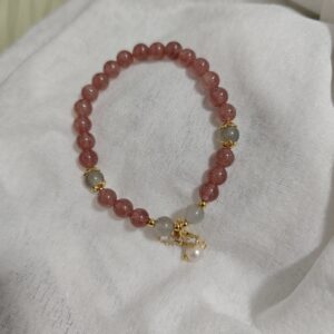 Bracelet Quartz Fraise et Labradorite – Abeille Poétique photo review
