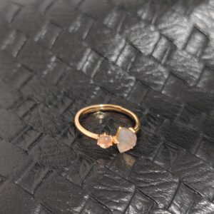 Bague Labradorite et Perle – Élégance Céleste, Argent Plaqué Or 10K photo review