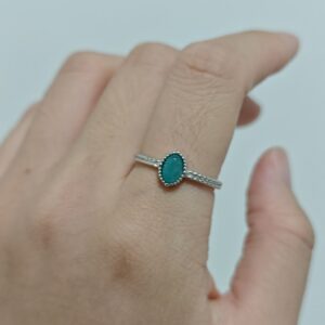 Bague Amazonite – Goutte Céleste, Argent Plaqué Platine photo review