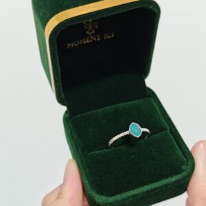 Bague Amazonite – Goutte Céleste, Argent Plaqué Platine photo review
