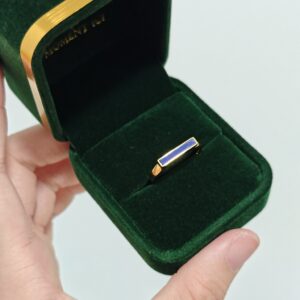 Bague Lapis-Lazuli – Ligne Intérieure, Argent Plaqué Or photo review