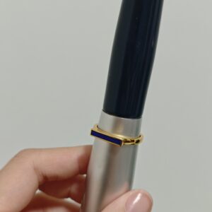 Bague Lapis-Lazuli – Ligne Intérieure, Argent Plaqué Or photo review