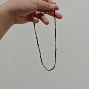 Collier Grenat et Tourmaline – Équilibre Chromatique, Argent Plaqué Or photo review