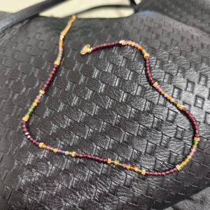 Collier Grenat et Tourmaline – Équilibre Chromatique, Argent Plaqué Or photo review