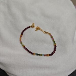 Bracelet Grenat et Tourmaline – Équilibre Chromatique, Argent Plaqué Or photo review