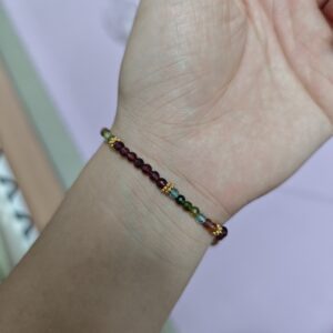 Bracelet Grenat et Tourmaline – Équilibre Chromatique, Argent Plaqué Or photo review