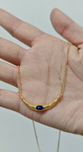 Collier Lapis Lazuli – Lune Antique, Argent Plaqué Or photo review