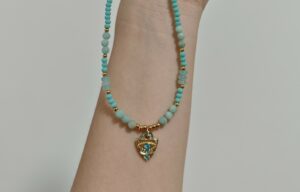 Collier Amazonite et Mauvais Œil – Lumière Spirituelle photo review