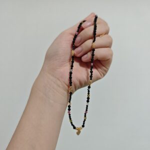 Collier Tourmaline et Spinelle Noire – Talisman du Cœur, Argent Plaqué Or photo review