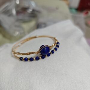 Bracelet Lapis Lazuli – Œil Intuitif, Argent Plaqué Or photo review