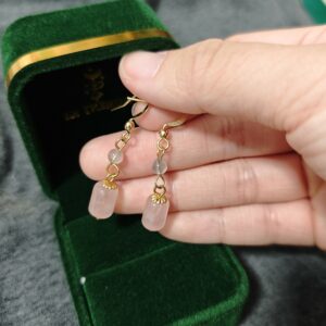 Boucles d’Oreilles Labradorite et Quartz Rose – Douceur d’Éclat photo review