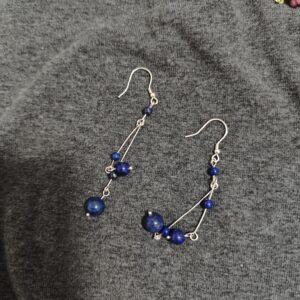 Boucles d’Oreilles Lapis Lazuli – Danse Cosmique, Argent photo review