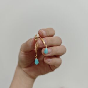 Boucles d’Oreilles Amazonite – Élégance Ondoyante, Argent Plaqué Or photo review