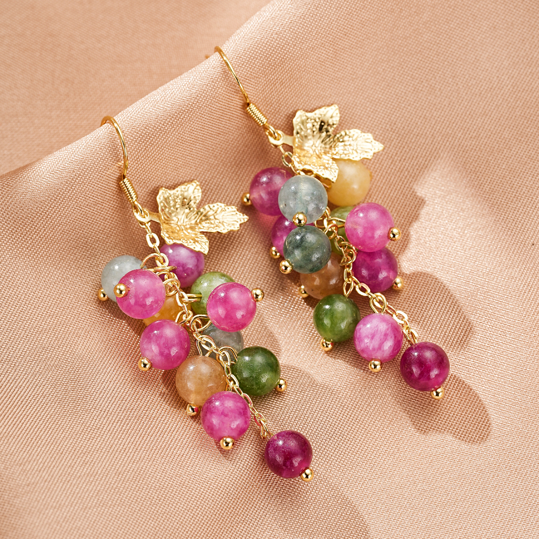 Boucles d’Oreilles Tourmaline – Vigne Enchantée