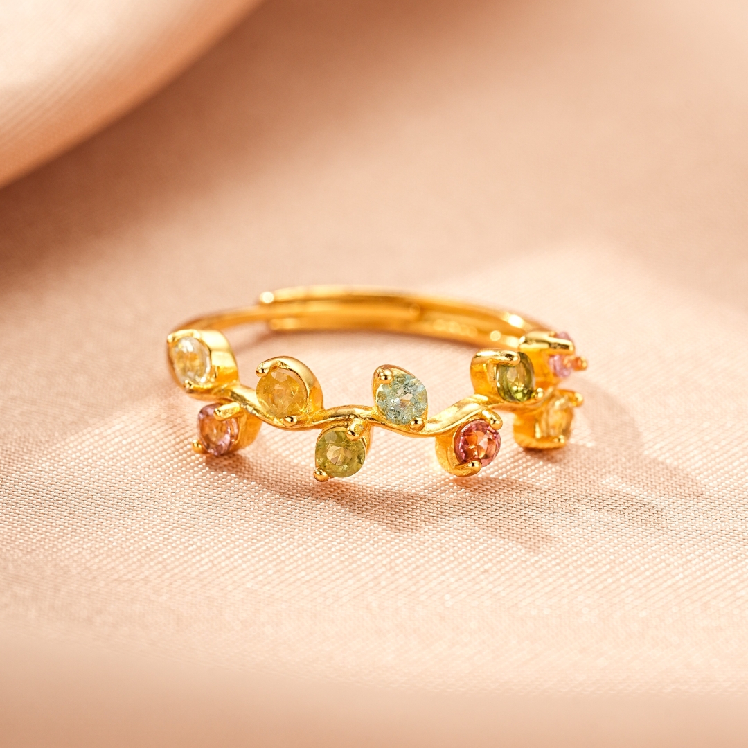 Bague Tourmaline – Aura Colorée, Argent