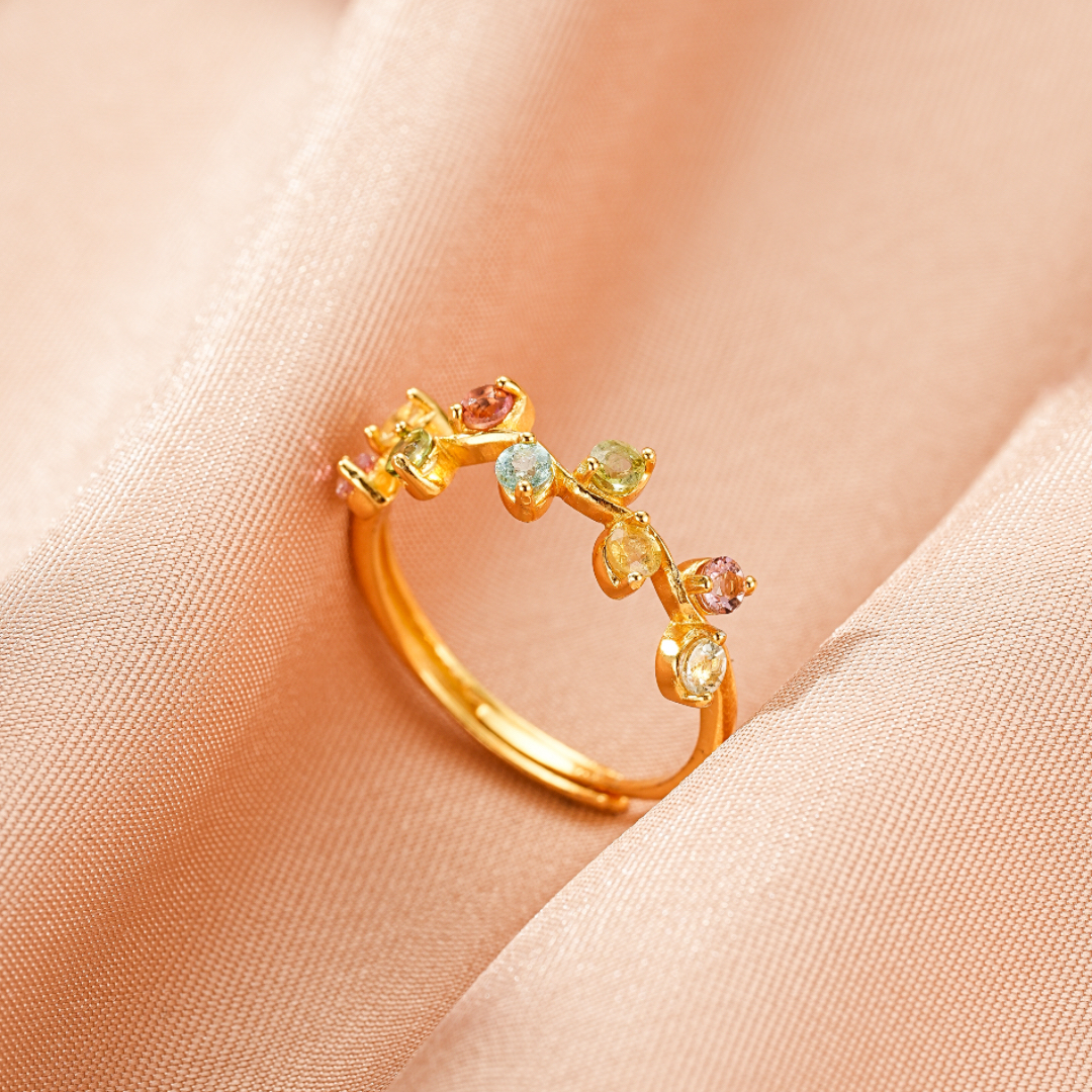 Bague Tourmaline – Aura Colorée, Argent