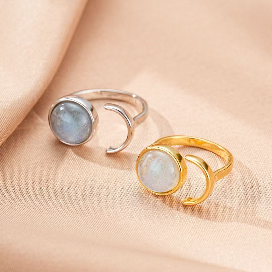 Bague Labradorite – Aura Sombre, Argent