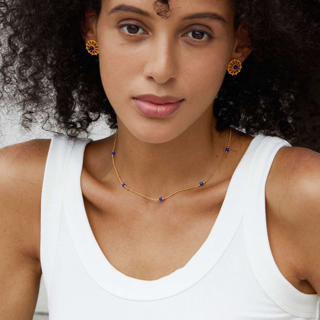 Collier Lapis-Lazuli – Douce Harmonie, Argent Plaqué Or