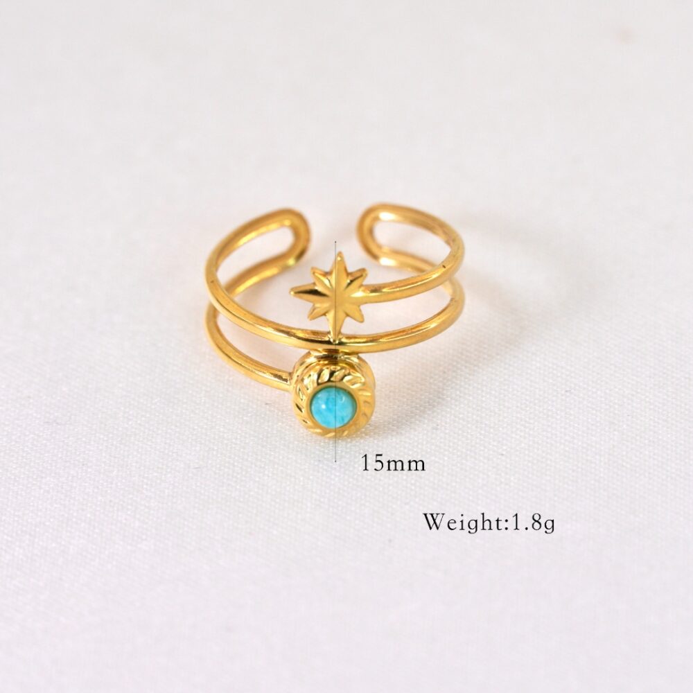 Bague Amazonite – Éclat Stellaire