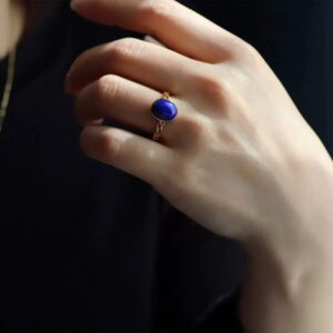 Bague Lapis-Lazuli – Éclat Intuitif, Argent Plaqué Or 18K photo review