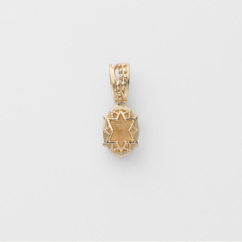Collier Citrine – Élégance Ovale, Argent Plaqué Or