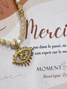Collier Citrine Mauvais Œil – Aura Dorée, Argent Plaqué Or photo review