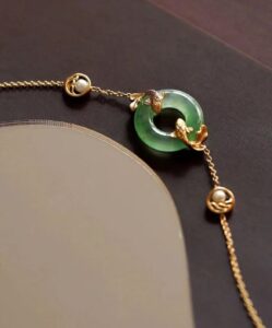 Bracelet Jade et Carpe Koï – Charme d'Abondance, Plaqué Or photo review