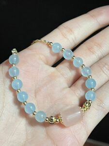 Bracelet Aigue-marine et Quartz Rose – Douceur Éthérée photo review