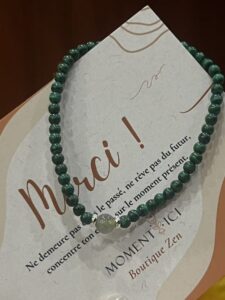 Bracelet Malachite – Harmonie Intérieure, Argent photo review