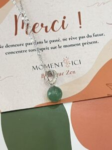 Collier Aventurine – Goutte d’Harmonie, Argent photo review