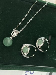 Collier Aventurine – Goutte d’Harmonie, Argent photo review