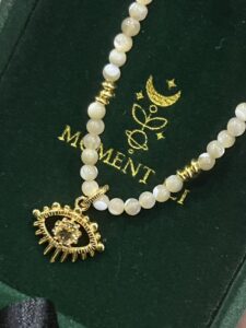 Collier Citrine Mauvais Œil – Aura Dorée, Argent Plaqué Or photo review