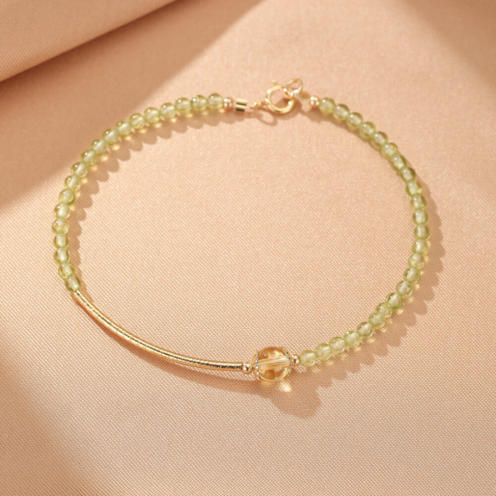 Bracelet Péridot et Citrine – Lumière de Nature