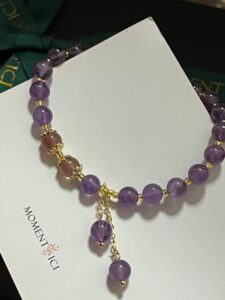 Click to view full screen Bracelet Améthyste et Quartz Fraise – Aura Splendide photo review