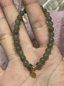 Bracelet Jade – Paix Intérieure, Argent Plaqué Or 14K photo review