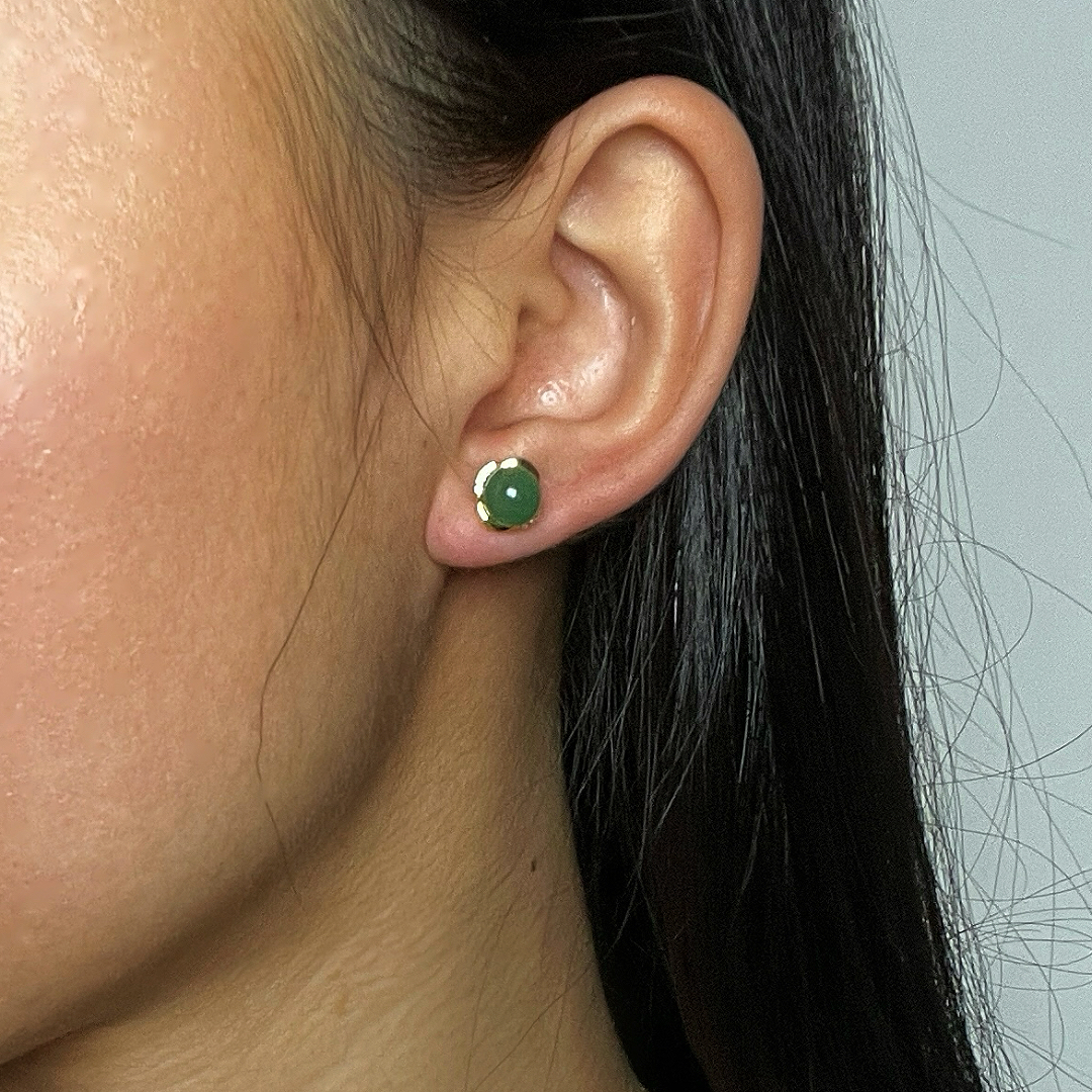 Bijoux-Boucles d’oreilles Aventurine – Éclat Intemporel, Argent