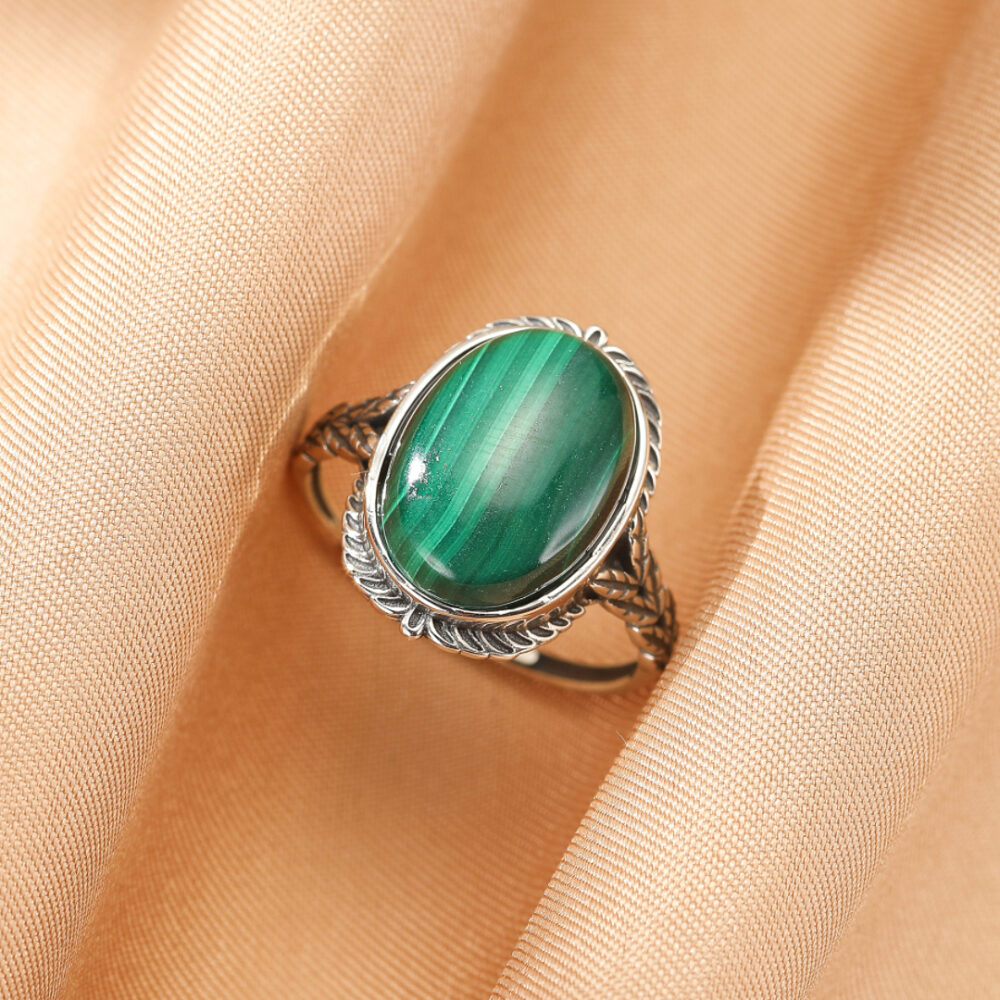 Bague Malachite – Héritage Intemporel, Argent