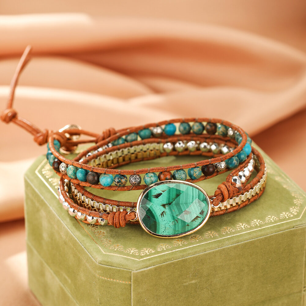 Bracelet Wrap Malachite – Harmonie Bohème