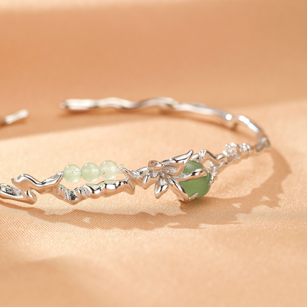Bracelet Aventurine – Esprit Sauvage, Argent