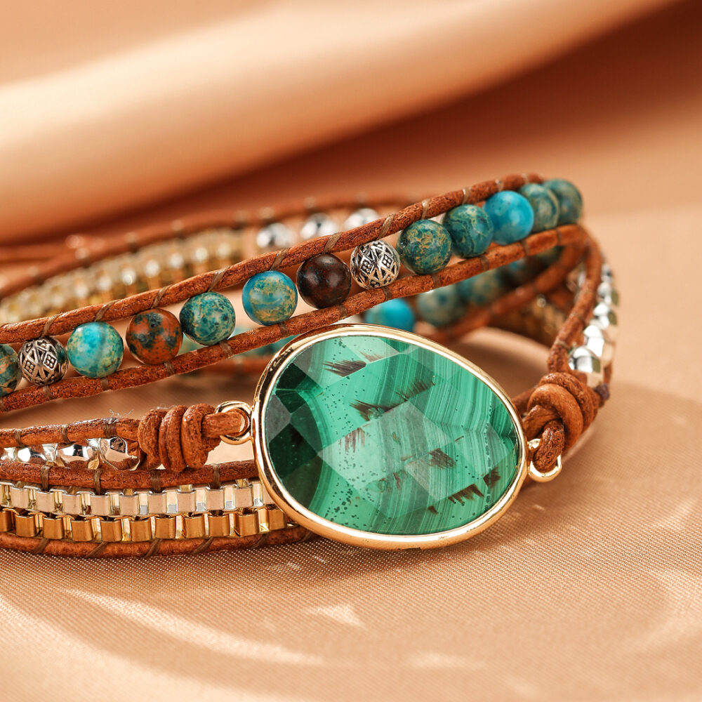 Bracelet Wrap Malachite – Harmonie Bohème