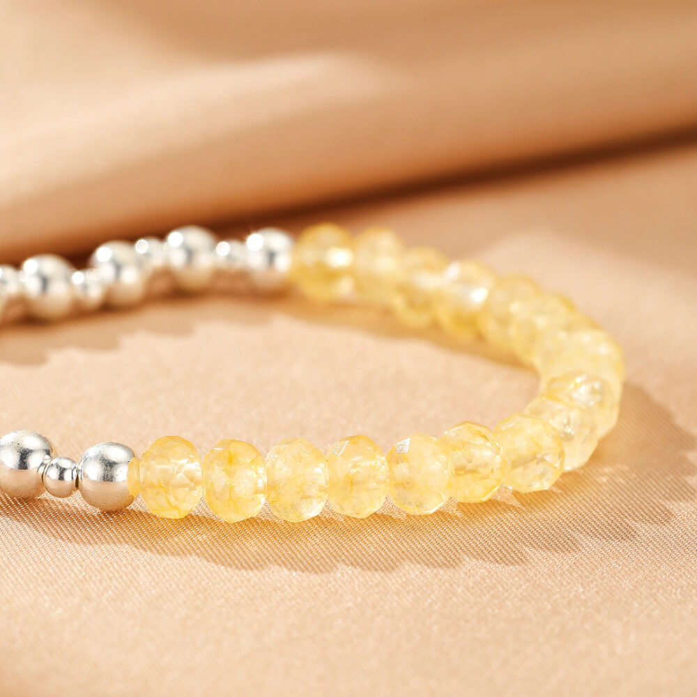Bracelet Citrine – Énergie Douce, Argent