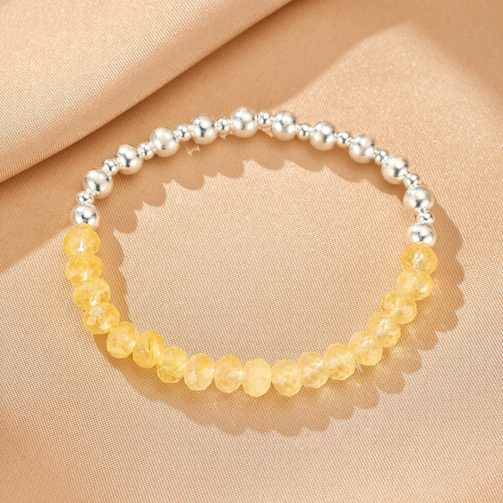Bracelet Citrine – Énergie Douce, Argent
